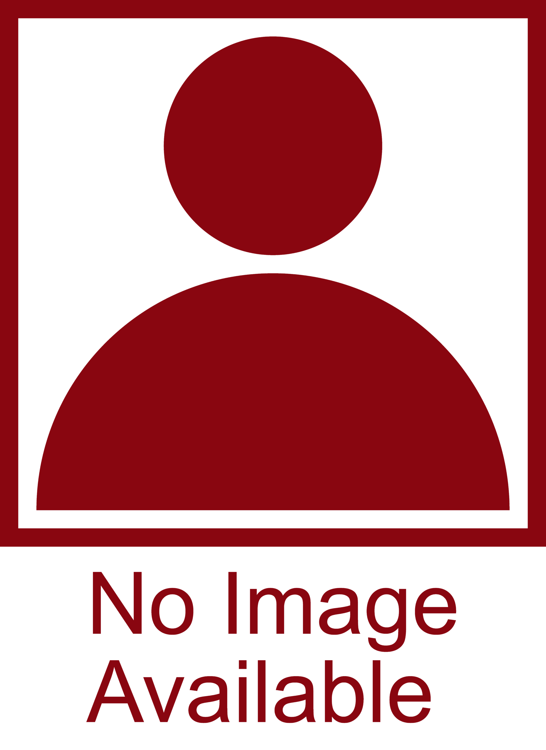 Maroon colored image with a human icon and the text saying "No Image Available"