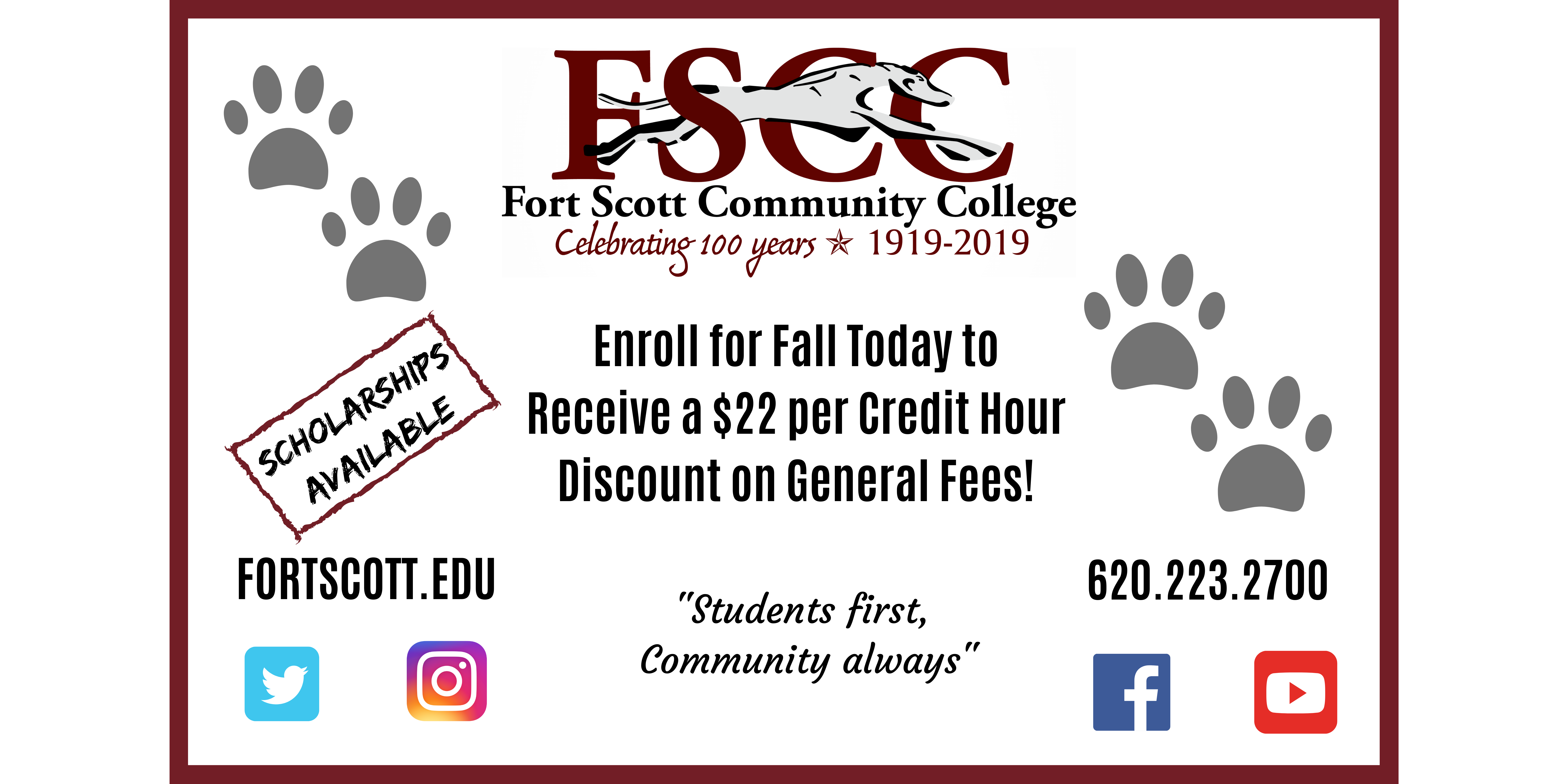 Enroll for Fall 2022 Fort Scott Community College