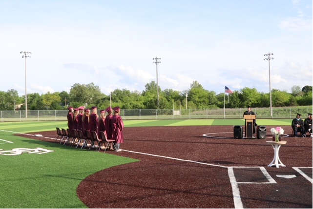 Softball team graduation at Ty Cullor Field in 2023