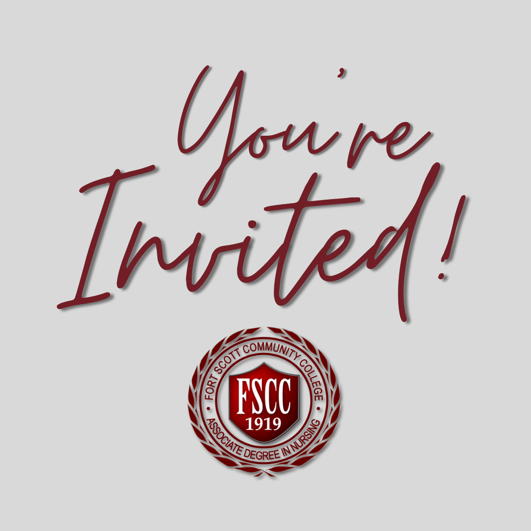 Light gray background with the FSCC Nursing seal logo and the heading - "You're Invited!" in maroon