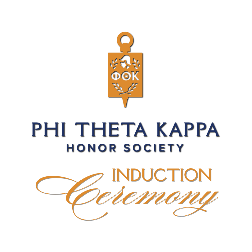 Image with the Phi Theta Kappa Honor Society logo and the word "Induction Ceremony"