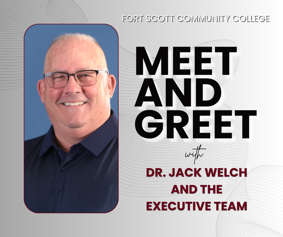 Graphic saying: "Meet and greet with Dr. Jack Welch and the Executive Team." and Dr. Welch's photo.